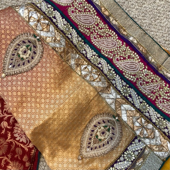 Indian Red and Yellow Sari - Picture 8 of 13